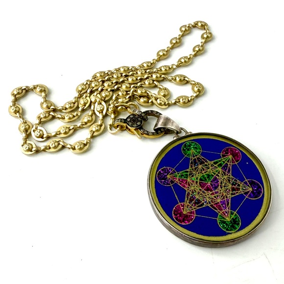 kim cuddy designs Jewelry - 6 Sided Star Pendant Necklace, Pave’ Diamond Clasp